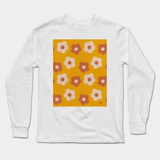 Retro Flower Power Yellow| Vintage |Pattern | Florals | Pastel Long Sleeve T-Shirt